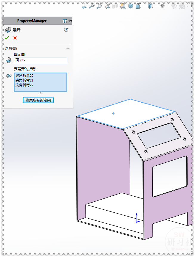 用SolidWorks把立方體轉(zhuǎn)換成鈑金機箱25.png