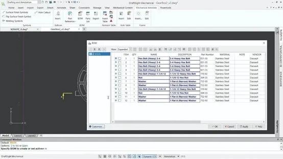 SOLIDWORKS 2024明細(xì)表