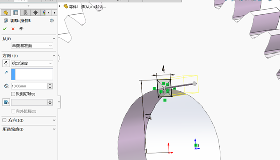 solidworks齒輪拉伸切除