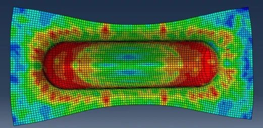 Abaqus板件成型應(yīng)力分布云圖
